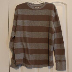Mossimo Supply Company Athletic Fit Long Sleeve Striped Waffle Knit Top Size XL